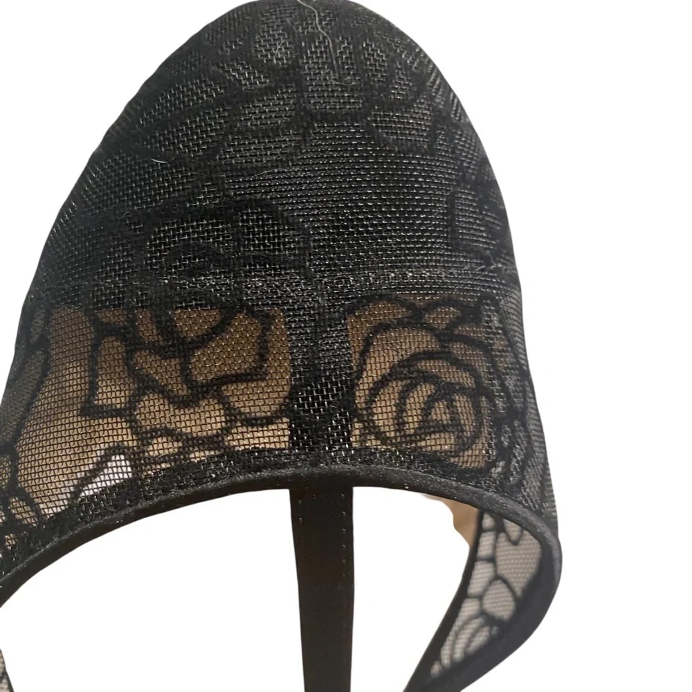 Chinese Laundry Black Lace T strap Flats Sz 11